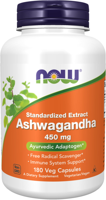 NOW Foods 南非醉茄 450mg 素食膠囊, 180錠, 1個