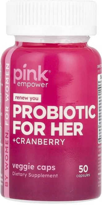 Pink 프로바이오틱 포 허어 +크랜베리 캡슐 50정, Pink 프로바이오틱 포 허어 크랜베리 캡슐 50정, 1개 - 쿠팡