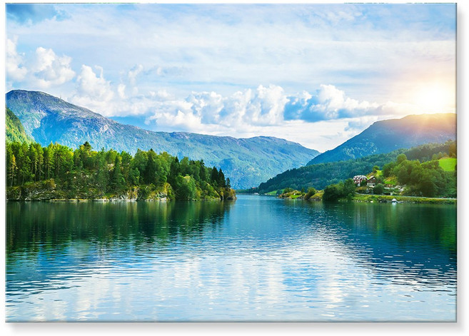 재물운 폭포그림 호수그림 물그림 액자 풍경 시원한 풍수 인테리어 대형캔버스 풍수지리 거실 개업선물 집들이선물, 15. 찬란 재물 호수