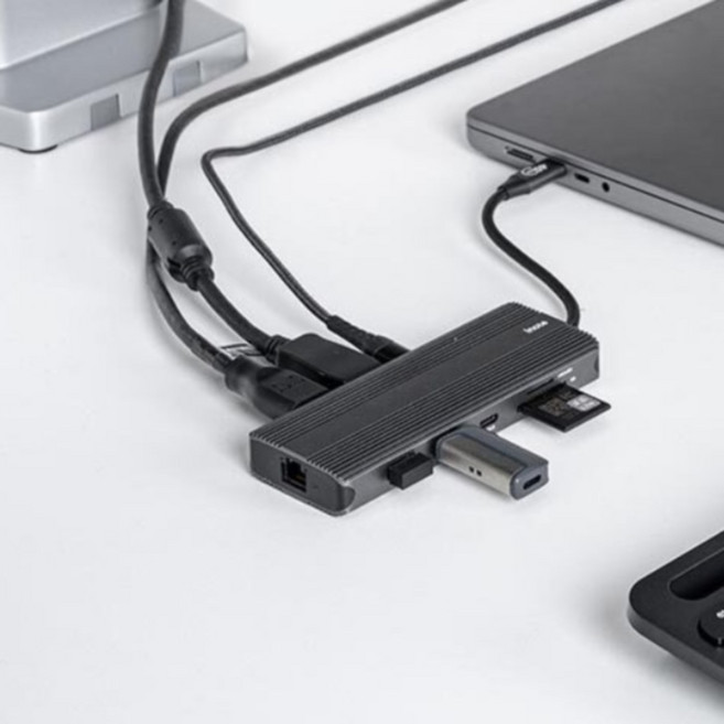 10포트 HDMI DP 지원 SD카드 멀티 허브 (C타입연결) 분배기 젠더 랩탑 USB, 1개