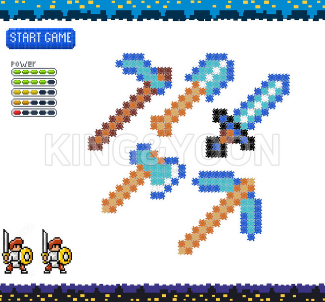 디폼블럭 8mm 총 칼 무기 검 마인크래프트 만들기 크리스마스 단체 선물, 1-4.MINI SET, 1개