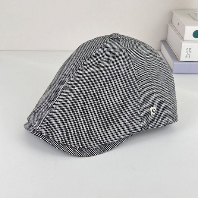 플러스 봄 여름 린넨 면 혼방 헌팅캡 중년남성 어른신 모자 3칼라