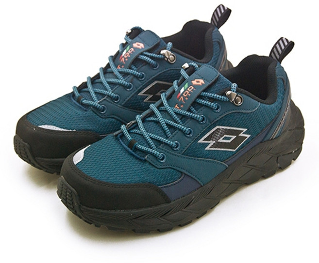 【LOTTO】4E寬楦專業郊山戶外防潑水越野跑鞋 CT700系列 藍黑 男款