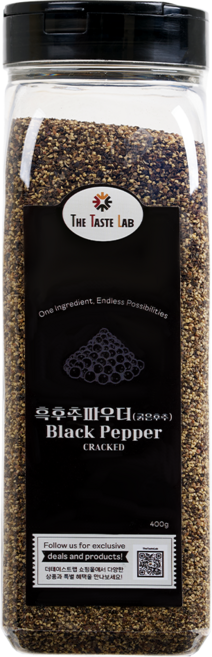 더테이스트랩 흑후추 후춧가루 굵은 후추 블랙페퍼, 1개, 400g