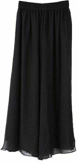 Makone 여성 하이웨스트 와이드 팬츠 여름 얇은 쉬폰 슬랙스 바지 드레이프 캐주얼 체형커버 예쁜 치마바지