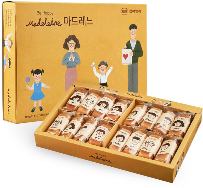 신라명과 마드레느(대) 32개입 선물용쇼핑백, 480g, 1개