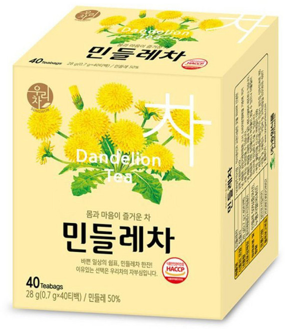 송원 민들레차 40T, 700mg, 40개입, 1개, 700mg