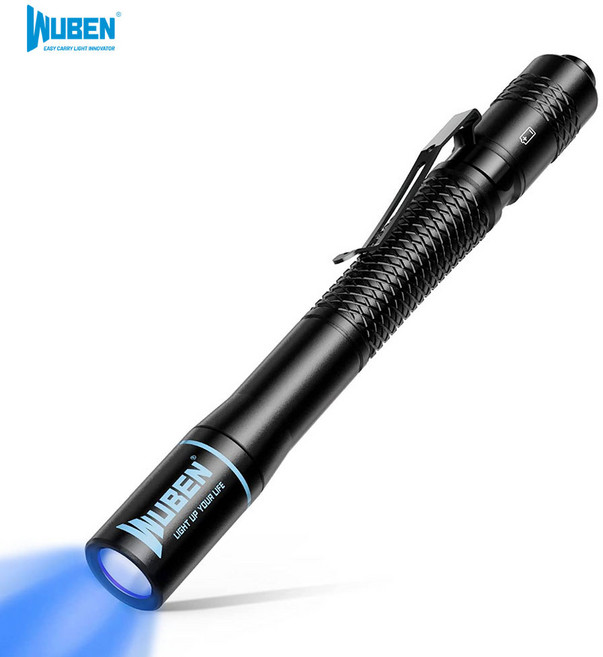 우벤 E19 UV라이트 365nm UV랜턴 자외선 라이트 LED후레쉬 시계 보석 상품 검수 레진 경화 손전등, 1개