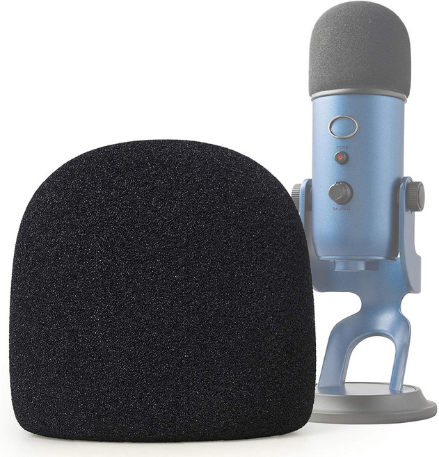 블루 예티 / 블루 예티 프로 X 마이크 커버 폼 호환 데드캣 윈드스크린 스펀지 모피 커버 Blue yeti X yeti pro, 스펀지 블랙, 1개