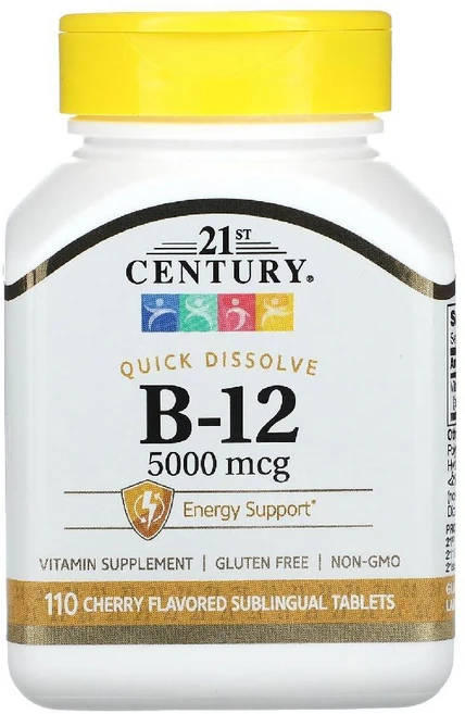 21세기센트리 비타민B12 비타민비 녹여먹는 5000mcg 110정 VitaminB12, 기본, 1개 - 쿠팡