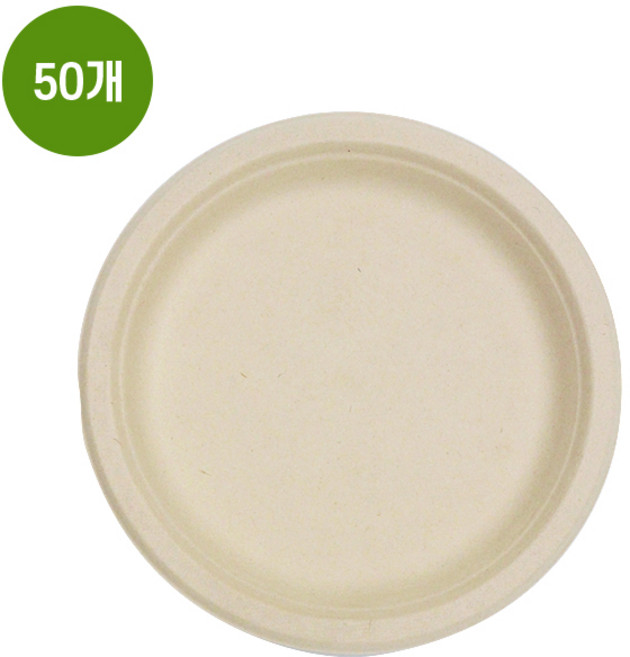 원형 펄프접시 10인치 50개입 일회용 종이접시 나들이 캠핑, 1개