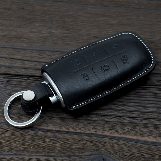 이지스오토랩 제네시스 G80 GV70 GV80 G70 구형 차키케이스 호환, (6버튼) 블랙