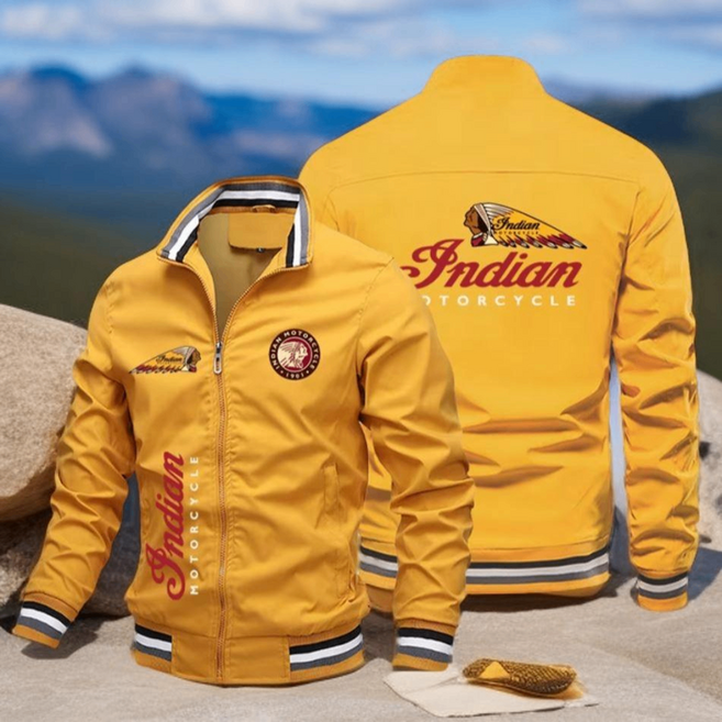 남성용 인디안 모터사이클 항공 자켓 (인디아나 파일럿 집업 재킷)