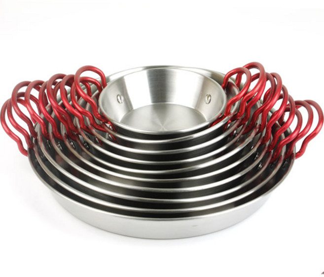 스텐빠에야 10Size 레드손잡이 스테인리스 샐러드, 4호 24cm, 1개