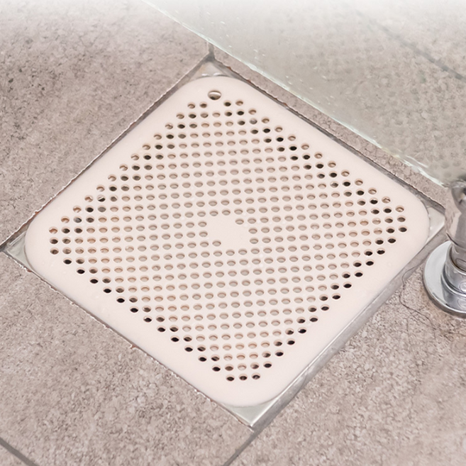 화장실 배수구 머리카락 거름망 실리콘 욕실 하수구 망 덮개 로고프린팅 가능, 배수구 20cm 아이보리, 상세페이지 참조