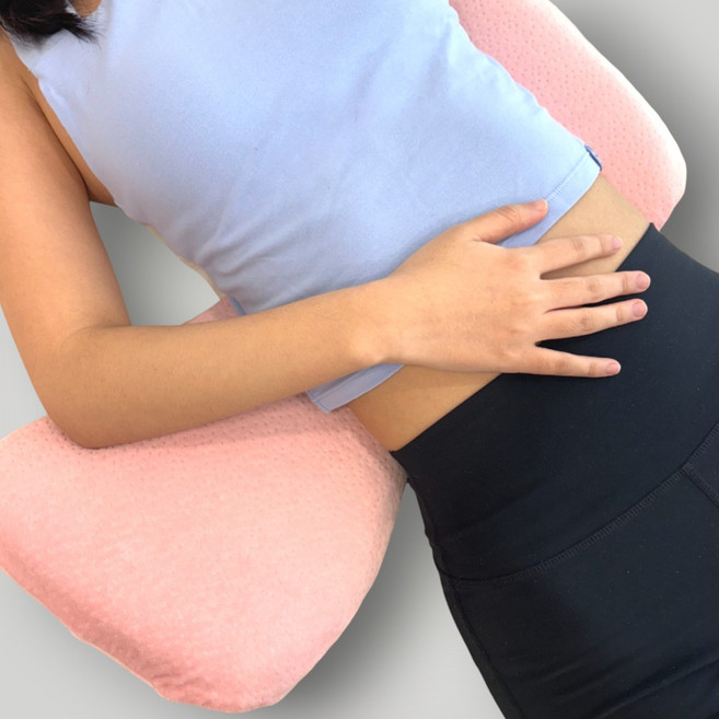 [1+1] 봄 여름 허리랑 낮은 허리베개 요추 디스크 통증 완화 메모리폼 허리 베개, 핑크, 1개