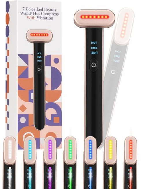 볼륨 모공 올인원 뷰티 마사지기 얼굴 미세 전류 장치 위 광선 완드 레드 라이트 테라피 트루 글로우 페이셜 림프 배액