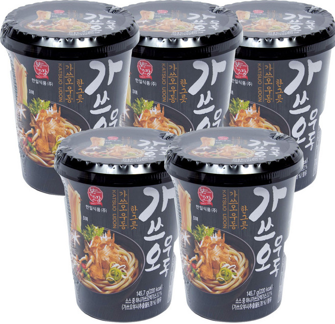 본고장 수타식 생면 간편식 가쓰오우동 소컵 1, 145.7g, 5개