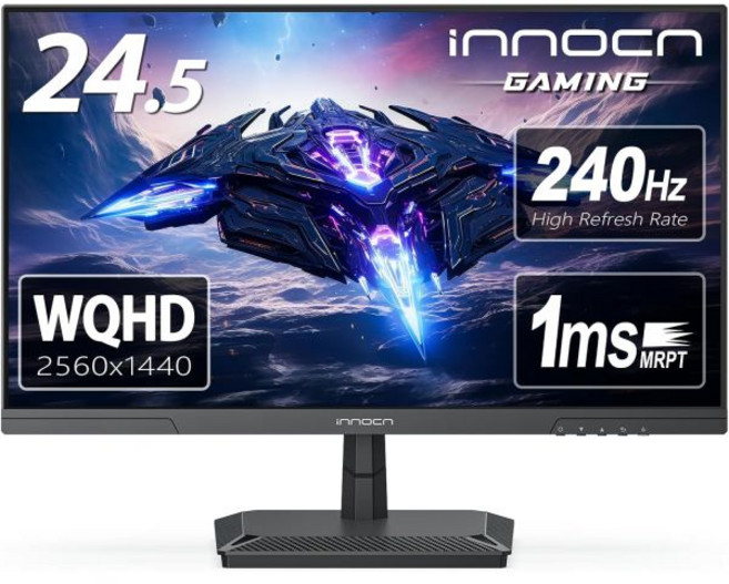 이노크 24.5인치 게이밍 모니터 1440P 240Hz QHD 2K PC 데스크탑 화면 고속 IPS HDMI 2.1 디스플레이 디스플레이포트 내장 스피커 25G2S, 24.5 Inch