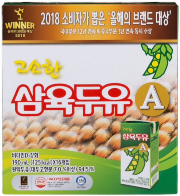 삼육두유 고소한 두유 A, 190ml, 16개