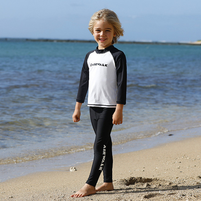 에어워크서프 유아 래쉬가드 2피스 세트 비치캡 포함