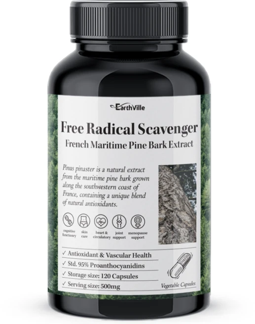 어스빌 프랑스해안송소나무껍질 500mg 프로안토시아니딘 안토시아닌 폴리페놀, 120정, 1개 - 쿠팡