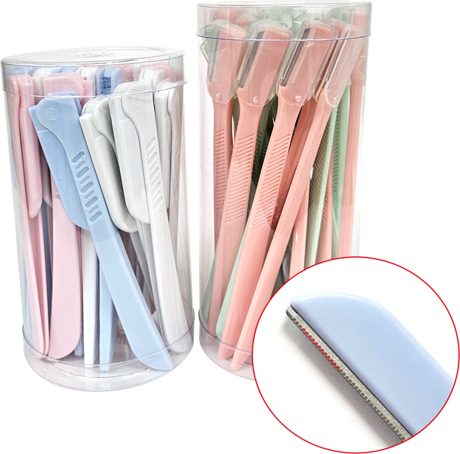 안전 눈썹칼 마이크로 일자형 접이형 미세 칼날, 25개