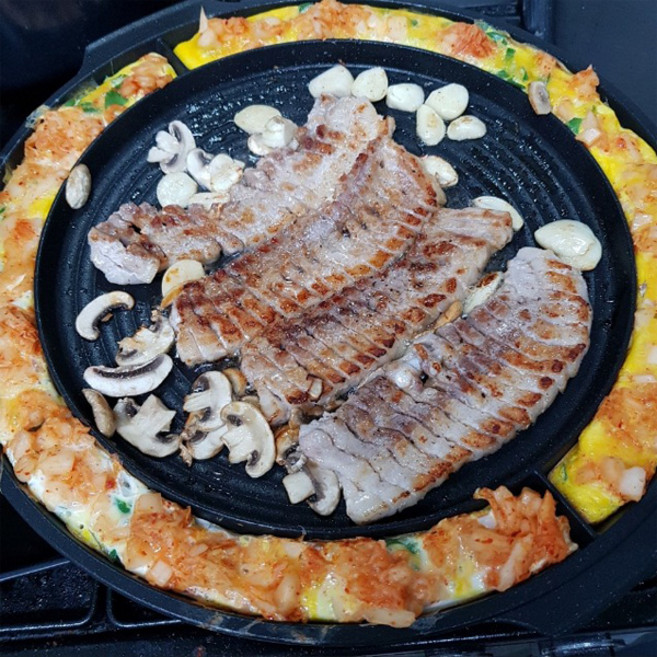고기 불판 삼겹살 원형 계란찜 소고기 가정용 37CM 업소용 고깃집 구이팬 키친플라워, 지름 37 (cm)