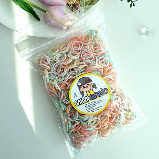 미미밴드 대용량 소포장 아동 영유아 여아 고무줄 머리끈 숱없는 아기 헤어끈 짱짱한머리끈