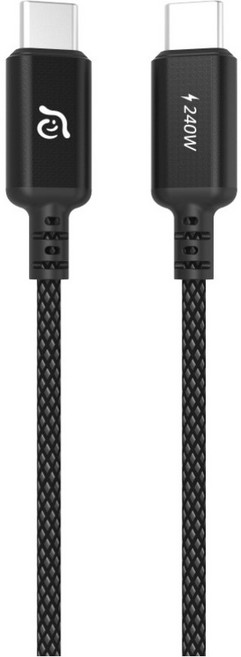 亞果元素 USB-C 對 USB-C 240W 充電傳輸線 - 200cm 編織線 黑色 P200, 黑色- P200, 1個