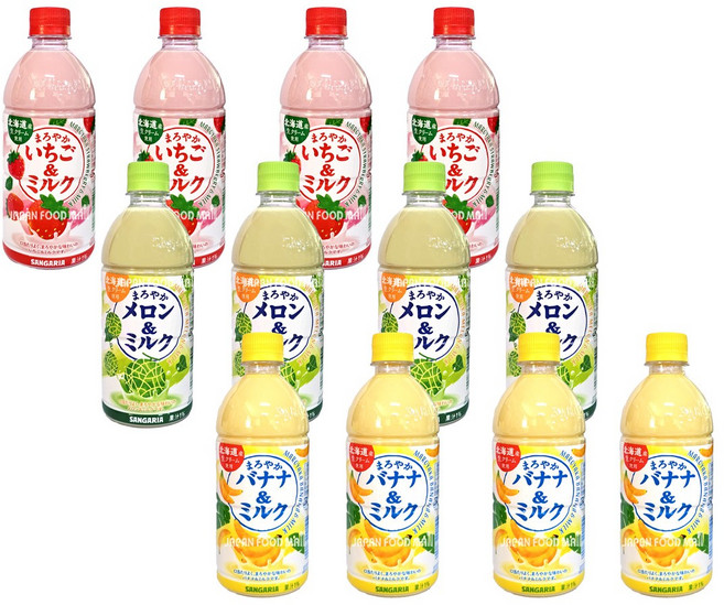 산가리아 마로야카 과일음료, 4세트, [메론밀크맛+바나나크맛+딸기밀크맛]