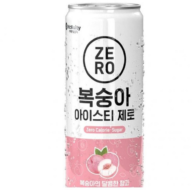 복숭아아이스티 제로 맥널티, 240ml, 6개