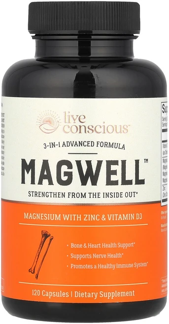 라이브컨셔스 MagWell 3-in-1 어드밴스드 포뮬러 캡슐 120정, 2개 - 쿠팡