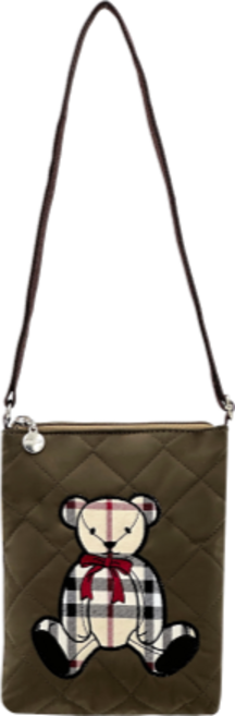 담스 곰돌이자수 퀄팅 핸드폰 가방 패딩 미니 크로스백