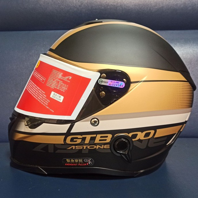 ASTONE GTB800 全罩 安全帽 附原廠帽袋 雙D扣 眼鏡溝, 平光黑/AO10金,2XL