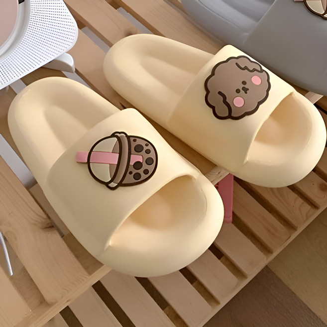 아리스랩 미끄럼방지 욕실화 화장실 슬리퍼, 1개, 버터옐로우