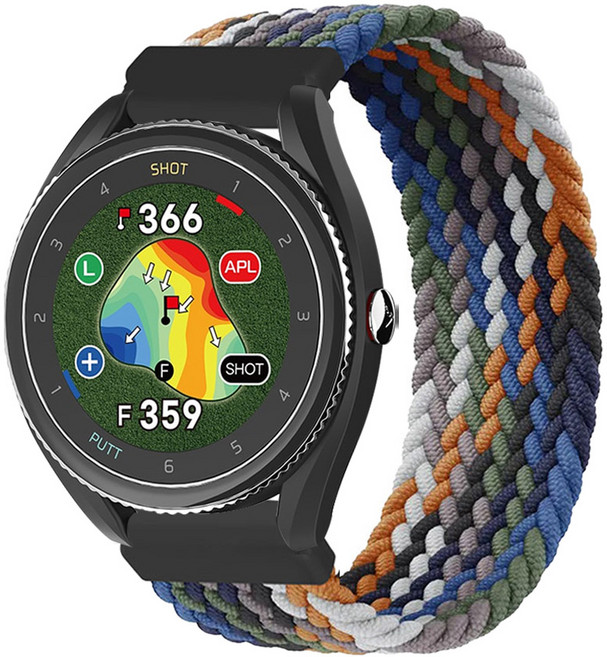 스페이스쉴드 보이스캐디 VOICE CADDIE T9 45mm 호환 브레이드 솔로루프 밴드 나일론 시계줄 밴드 스트랩 26color, 인디고, 1개