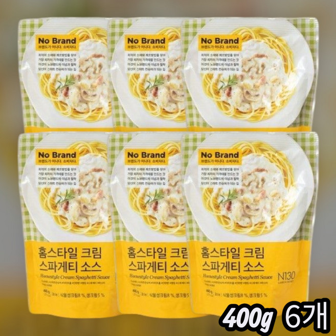 노브랜드 크림 스파게티 소스(2인분)400g (무료배송), 6개, 400g