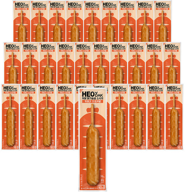 허닭 닭가슴살 소시지 후랑크 오리지널 70g, 30개