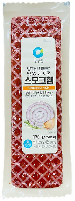 [냉장] 청정원 양파마늘 스모크햄 170g, 1개