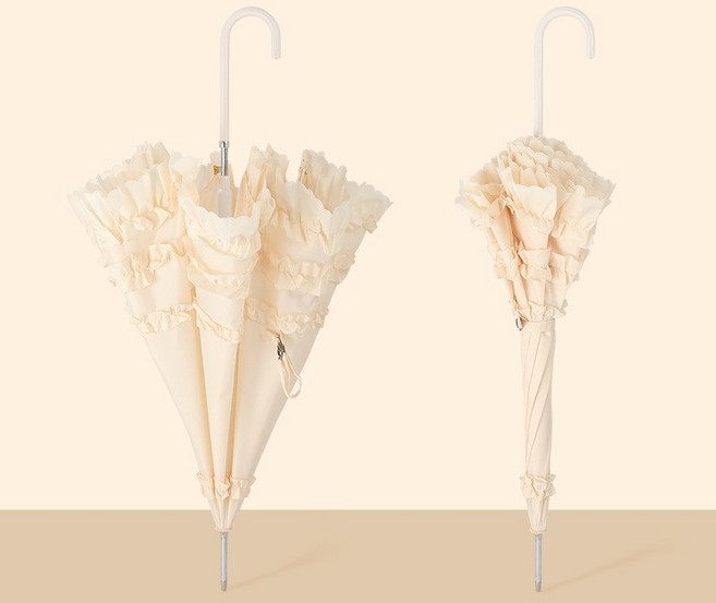 장양산 예쁜양산 레이스 프릴 웨딩 촬영 소품 공주우산 아치