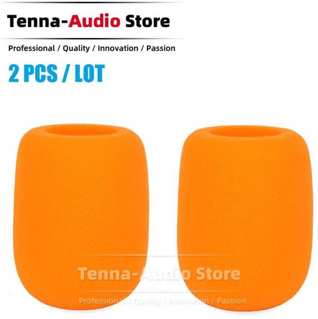 보컬 앞유리 팝 필터용 방풍 마이크 스폰지 커버 폼, 색상: 3. 2PCS Orange