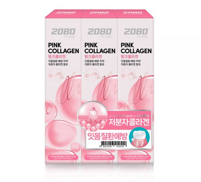 2080 퓨어 콜라겐치약 120g 3입, 1개