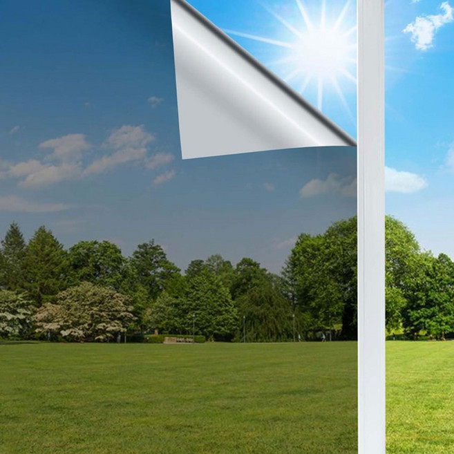 굿데이몰 무점착필름 단열필름 사생활보호 썬팅 자외선차단 베란다 창문 시트지, 양면실버