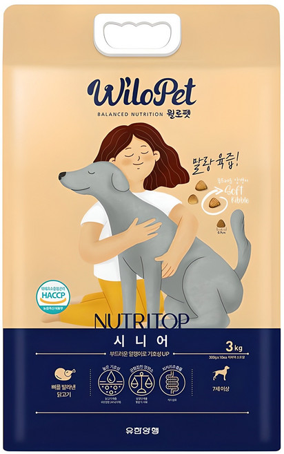 윌로펫 시니어 강아지 뉴트리탑 소프트사료, 닭, 3kg, 1개
