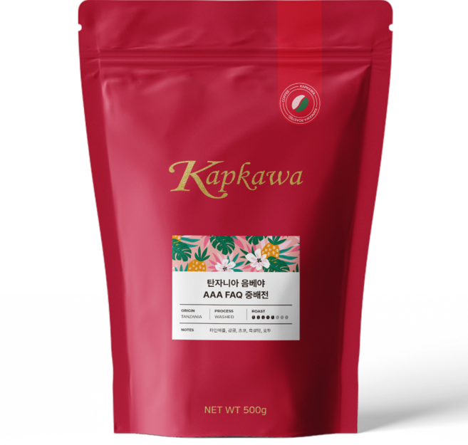 캅카와 커피원두 탄자니아 음베야 AAA FAQ 중배전 500g, 모카포트, 모카포트, 1개