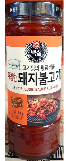 돼지 불고기 양념 백설 500g 불고기소스, 1개