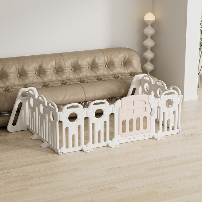 兒童遊戲欄三面圍欄寶寶室內家用安全防護欄嬰兒學步安全柵欄玩具, 站立圍欄9小片+1門+2邊柱(長3.64米):一套