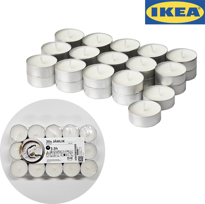 이케아 티라이트 캔들 향초 30P, 1개, 350g, 바닐라향