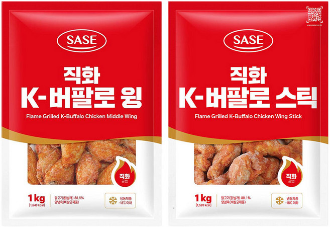 사세 직화 K-버팔로 윙 1kg + 사세 직화 K-버팔로 스틱 1kg, 2개